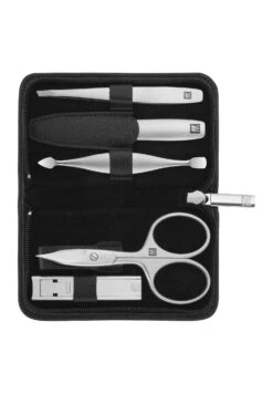 Twinox Case Made Of Yak Leather With Zipper, 5-PieceAccessori UnghieSchwarz Uomo Tool E Accessori ZW131J00P-S11