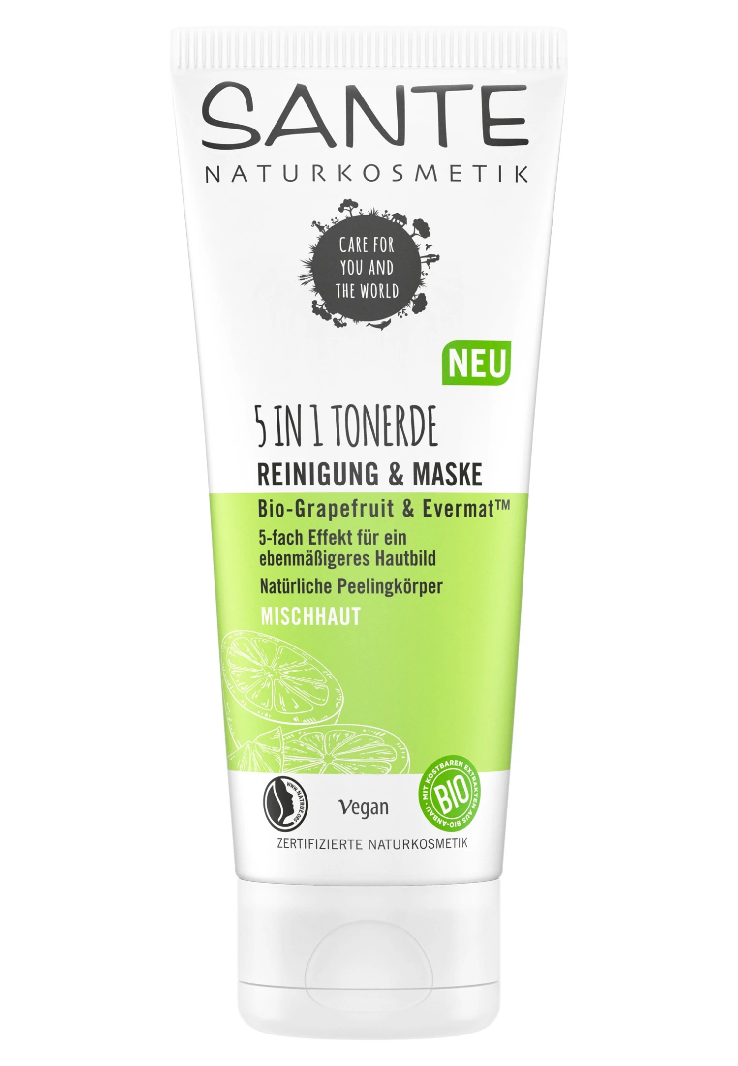 Sante 5In1 Clay Cleanser & Mask Organic Grapefruit & EvermatMaschera Viso- Uomo Cura Del Viso SAO34G009-S11 3 Sante 5In1 Clay Cleanser & Mask Organic Grapefruit & EvermatMaschera Viso- Uomo Cura Del Viso SAO34G009-S11